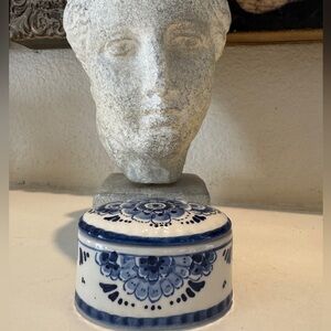 Vintage Delft‎ Blue Hand-Painted Ceramic Trinket Box – Holland